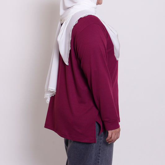 ComfyKnit Everyday Top in Burgundy Bloom