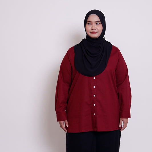 Linen Top in HeartBeat Red